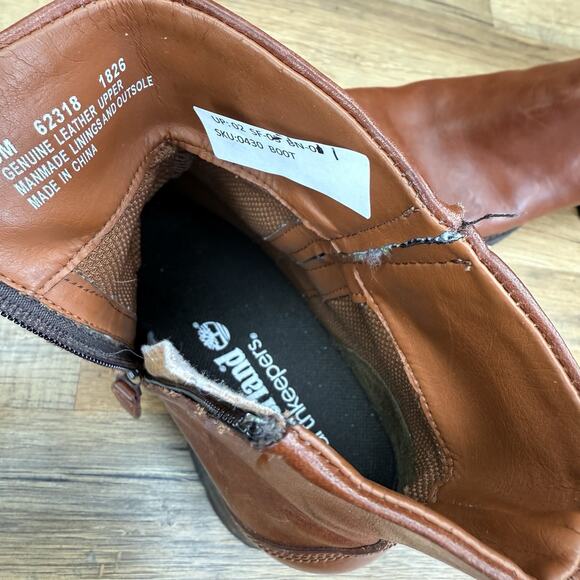 TIMBERLAND ALYSE Women's Size 8 Brown Leather Ankle Chunky Sole Boots 62318 - Picture 7 of 8